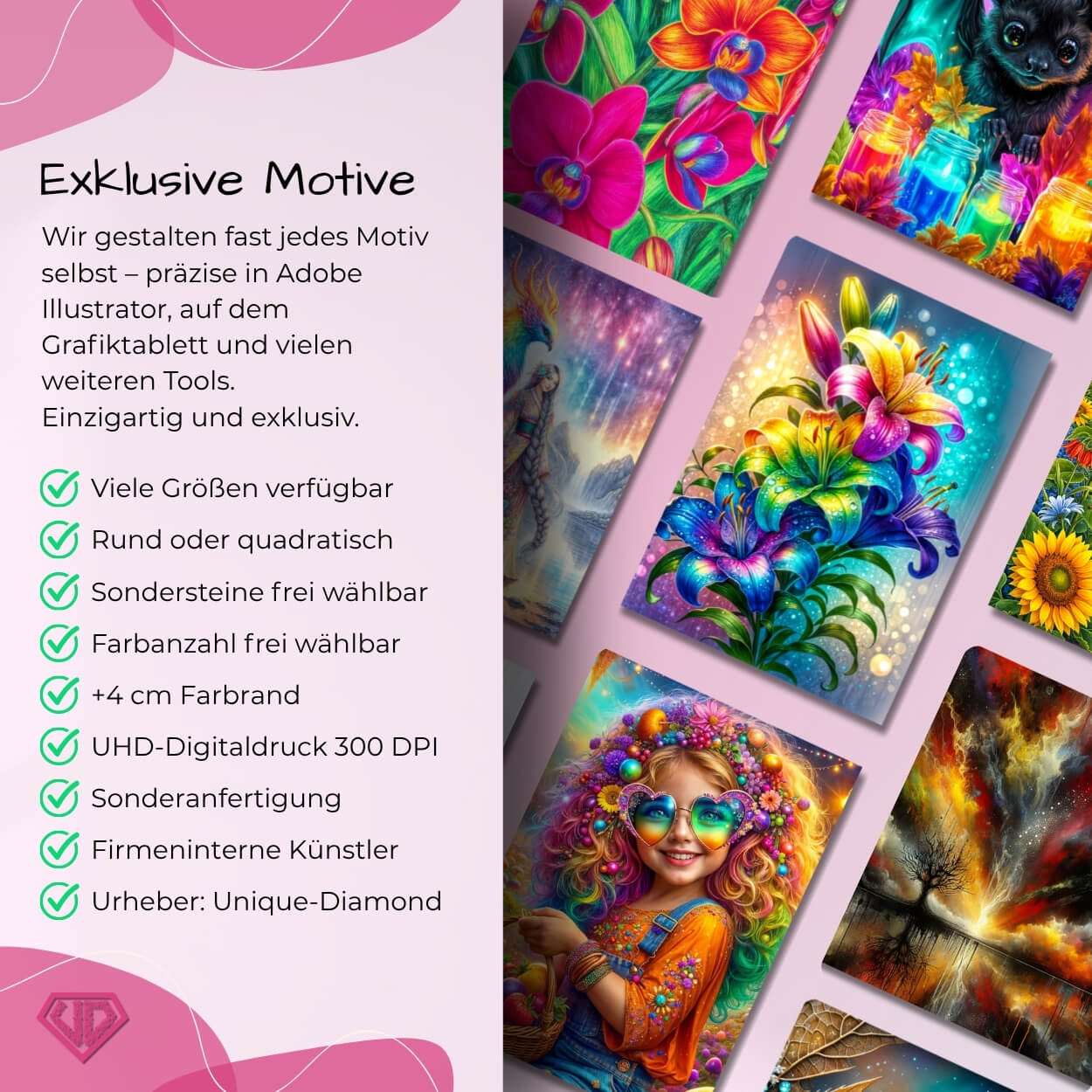 5D Diamond Painting – Abstrakte Liebe in Farben