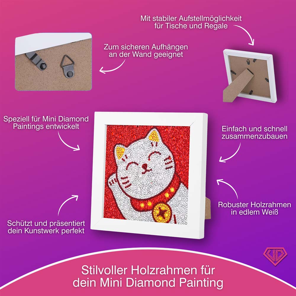 5D Diamond Painting Maneki Miau – Glückskatze mit Strasssteinchen, Unique-Diamond