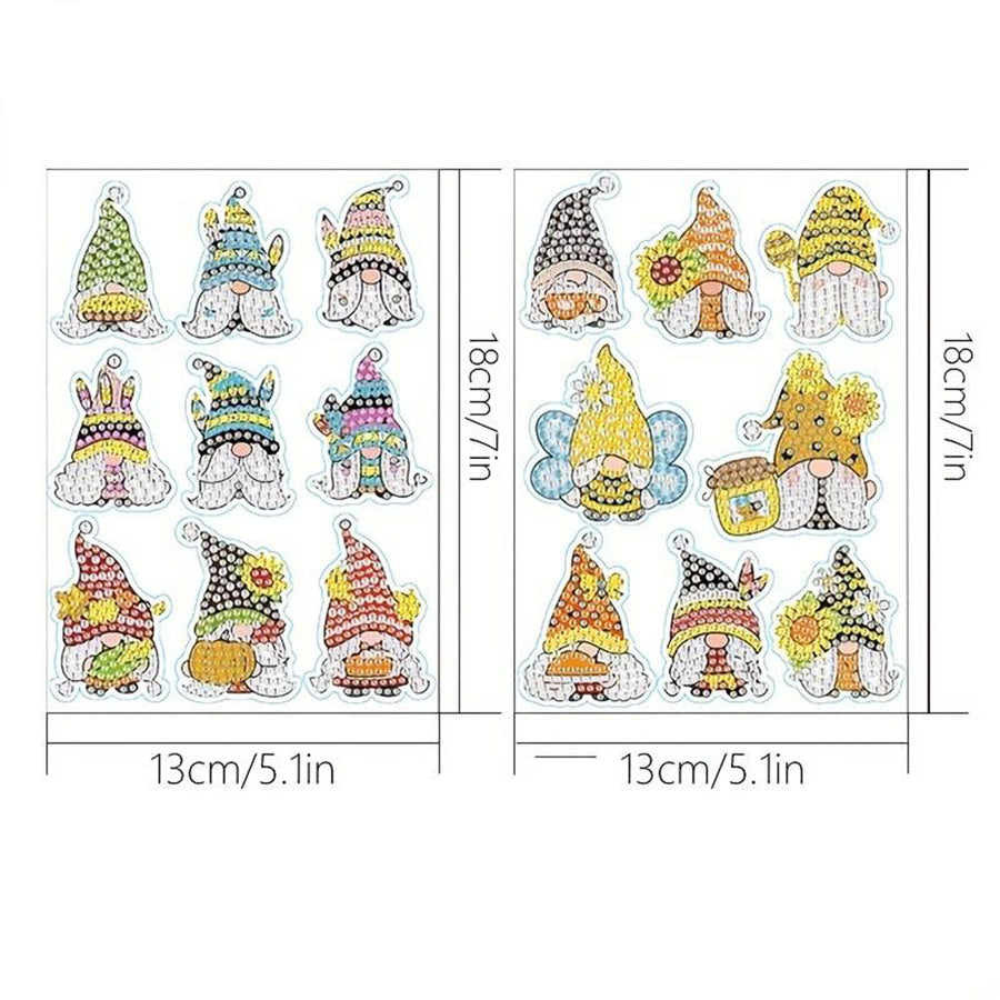 5D Diamond Painting 17 Sticker Wichtel, Unique-Diamond