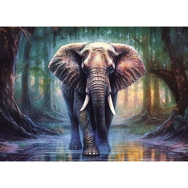 5D Diamond Painting AB Steine Elefant im Wald, Unique-Diamond