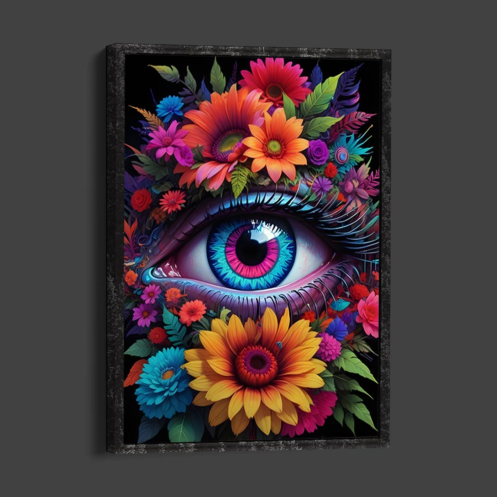 5D Diamond Painting AB Steine Flowers Eye mit 100 Farben, Unique-Diamond