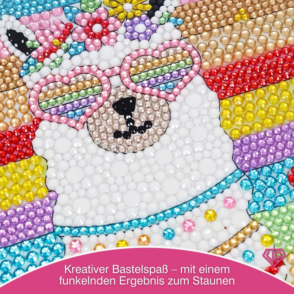 5D Diamond Painting Party-Alpaka Coco mit Strasssteinchen, Unique-Diamond