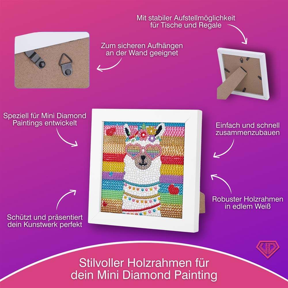 5D Diamond Painting Party-Alpaka Coco mit Strasssteinchen, Unique-Diamond