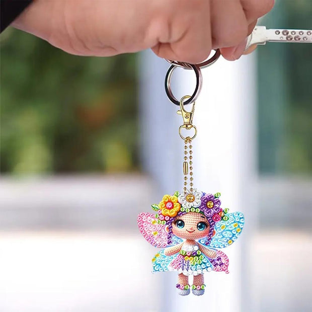 5D Diamond Painting Anhänger – Feenzauber und Blütenglück 6 Stück