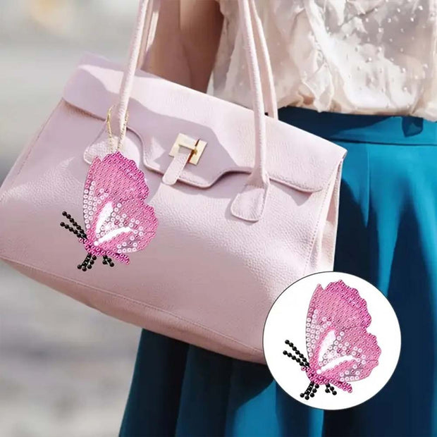 5D Diamond Painting Anhänger – Schmetterlingspoesie 6 Stück, Unique-Diamond