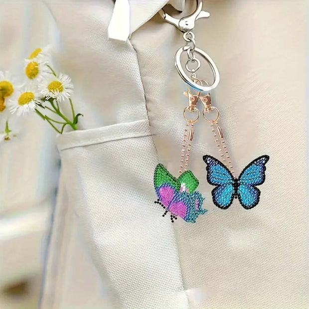 5D Diamond Painting Anhänger – Schmetterlingspoesie 6 Stück, Unique-Diamond