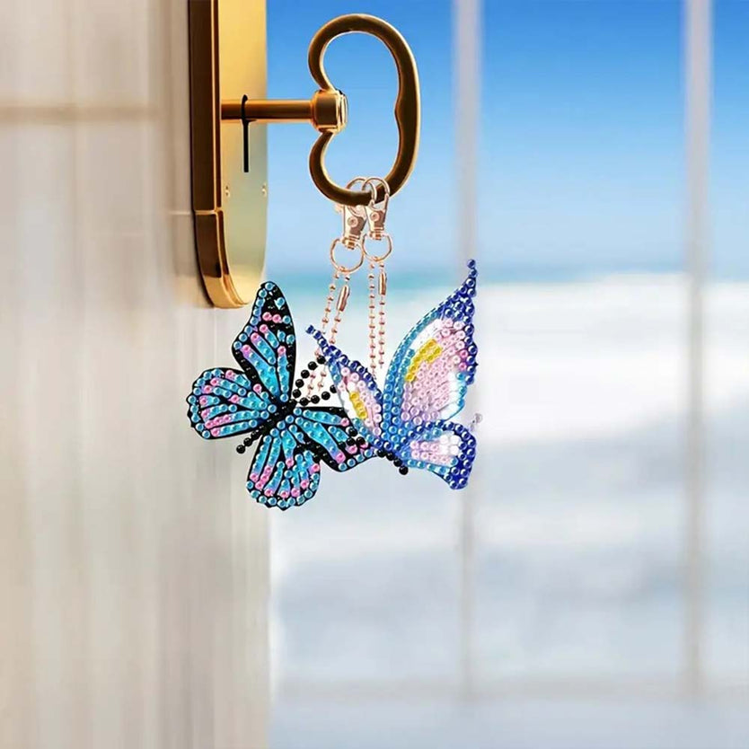 5D Diamond Painting Anhänger – Schmetterlingspoesie 6 Stück, Unique-Diamond