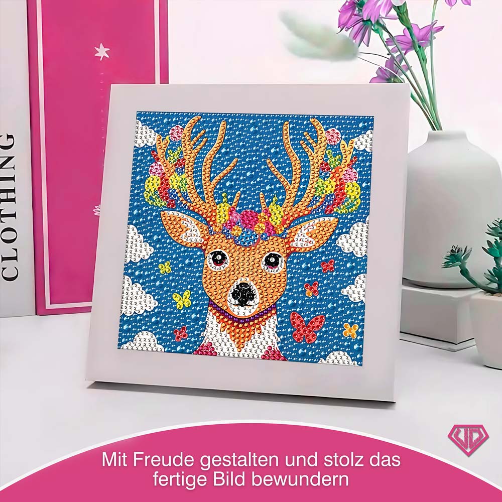5D Diamond Painting Blütenkönig des Waldes mit Strasssteinchen