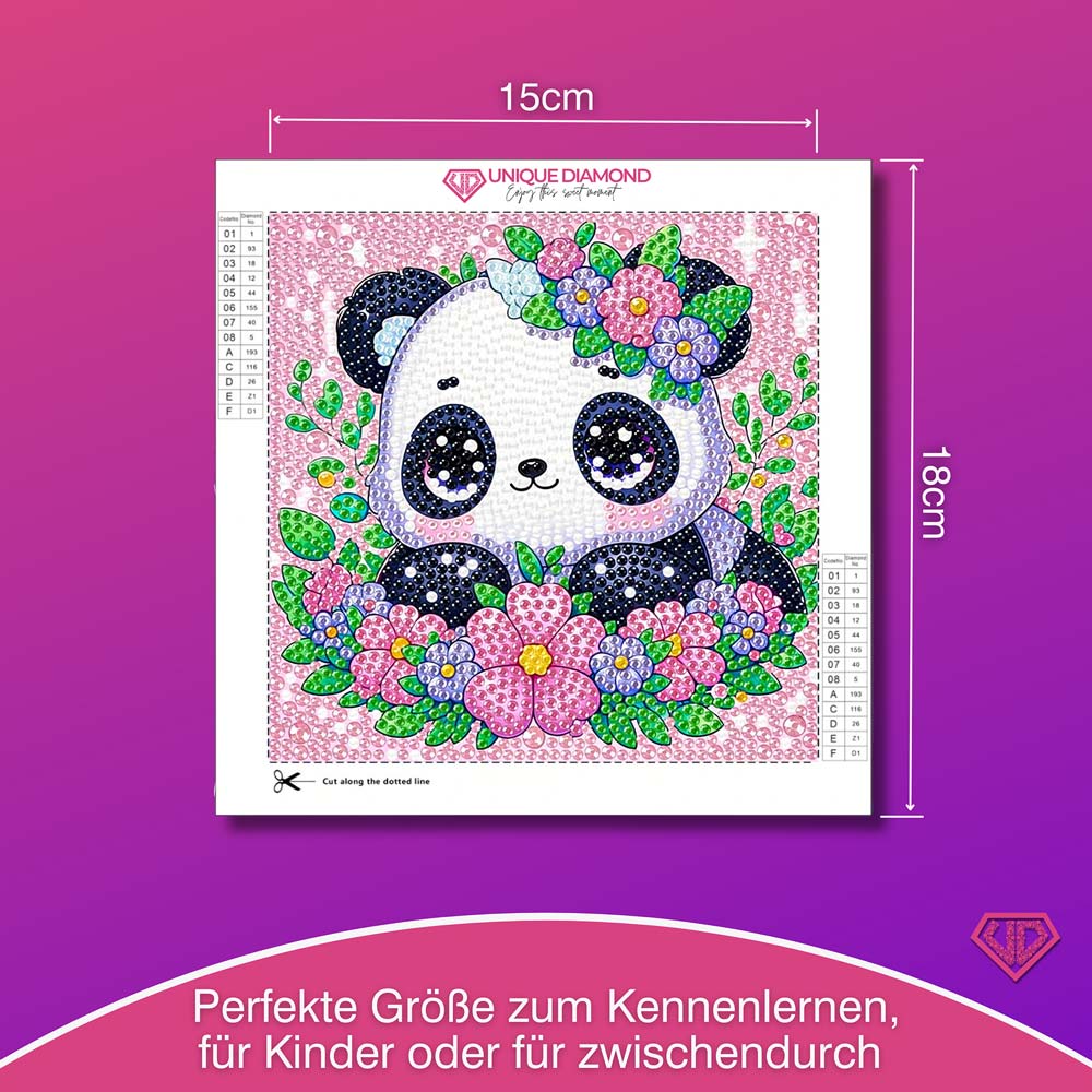 5D Diamond Painting Blütenpanda Lian mit Strasssteinchen