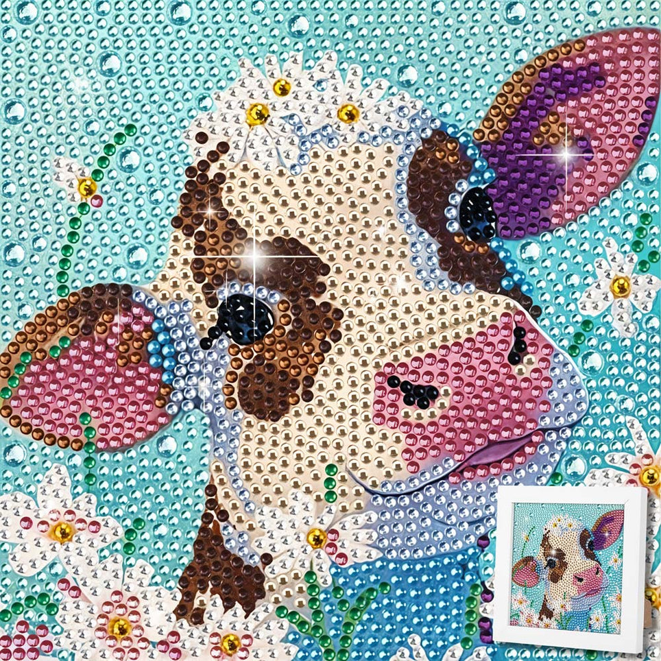 5D Diamond Painting Blumenkalb Fleurchen mit Strasssteinchen, Unique-Diamond