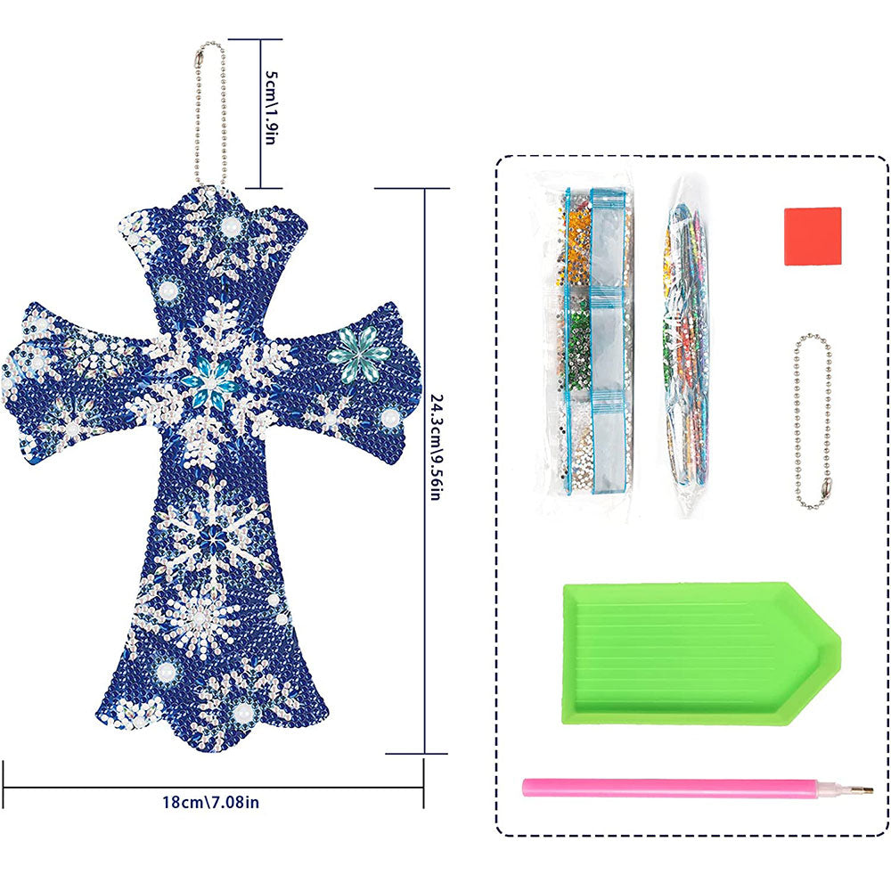 5D Diamond Painting Dekoanhänger Kreuz Stern, Unique-Diamond