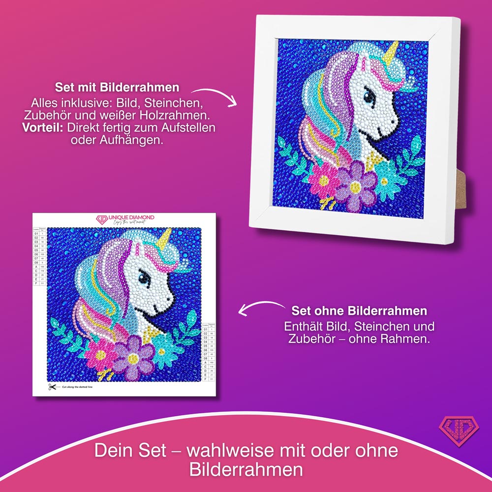 5D Diamond Painting Einhorn Magie mit Strasssteinchen, Unique-Diamond