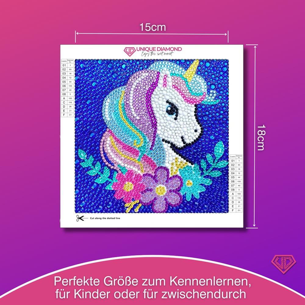 5D Diamond Painting Einhorn Magie mit Strasssteinchen, Unique-Diamond