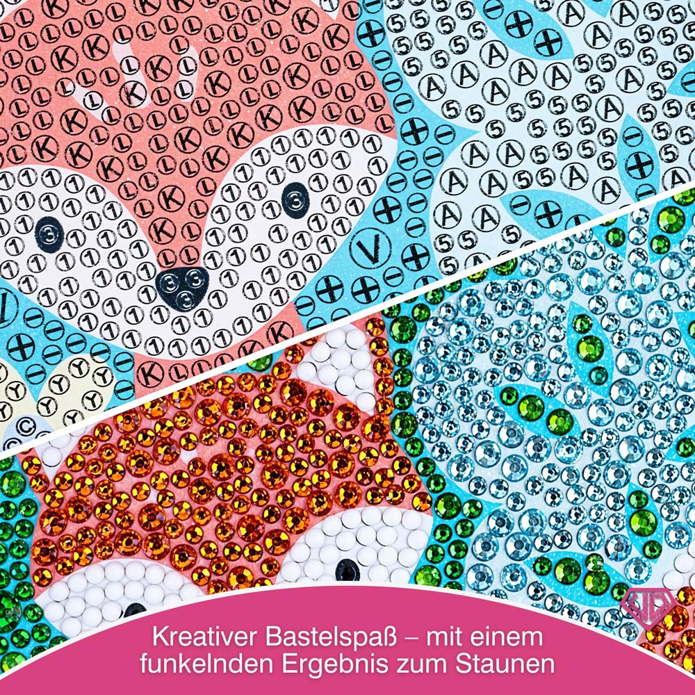 5D Diamond Painting Finn der Waldfuchs mit Strasssteinchen, Unique-Diamond