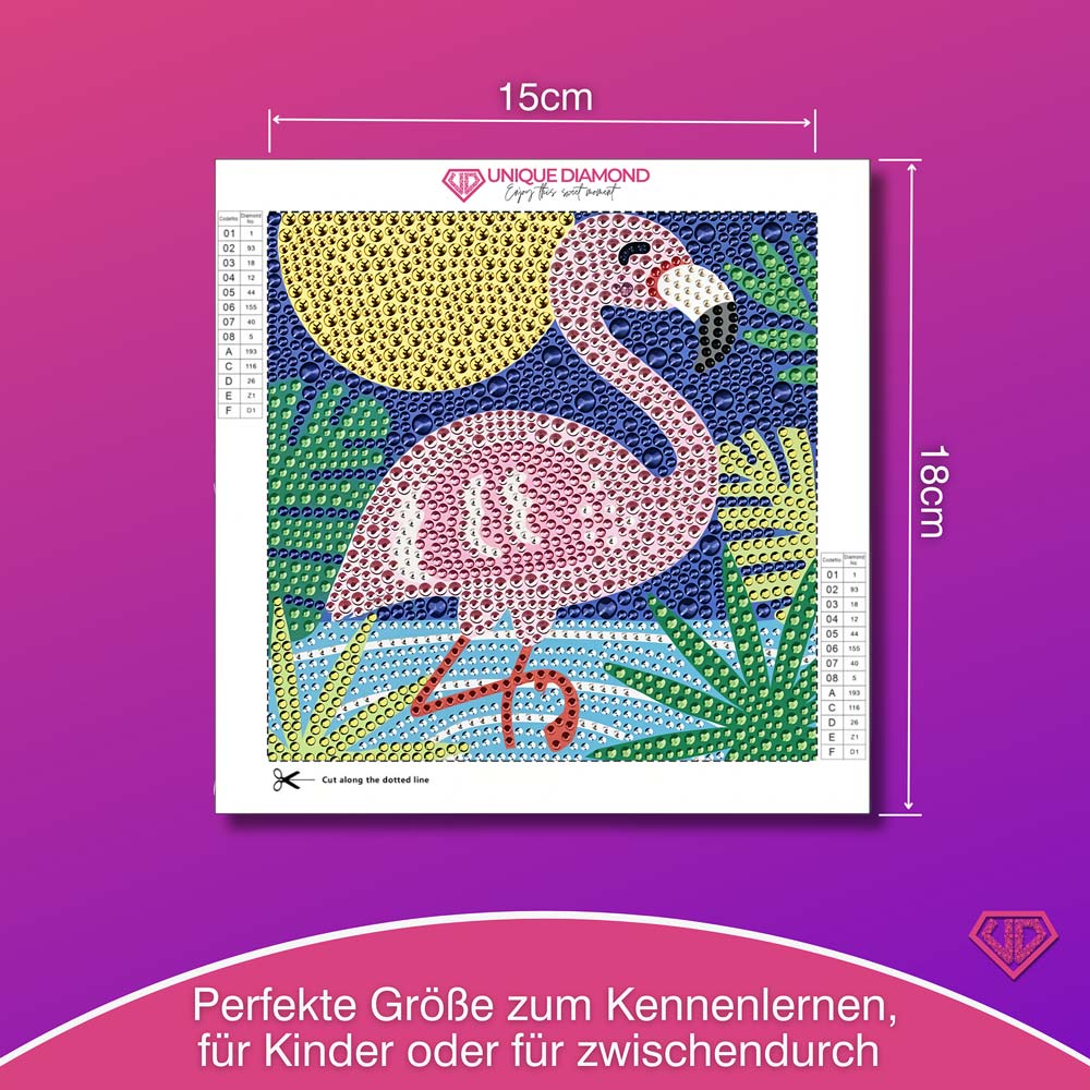 5D Diamond Painting Flamingo Luna im Sonnenlicht mit Strasssteinche, Unique-Diamond