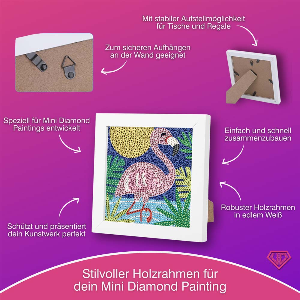 5D Diamond Painting Flamingo Luna im Sonnenlicht mit Strasssteinche, Unique-Diamond