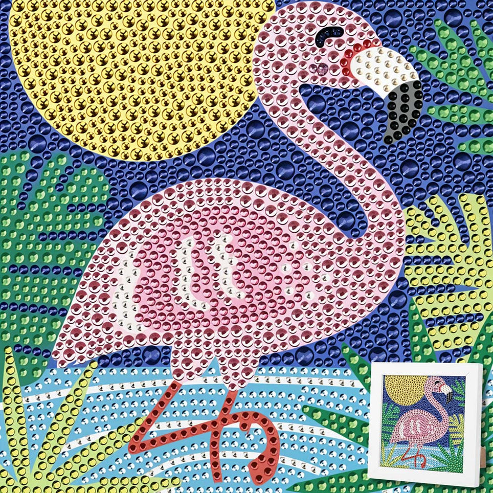 5D Diamond Painting Flamingo Luna im Sonnenlicht mit Strasssteinche, Unique-Diamond