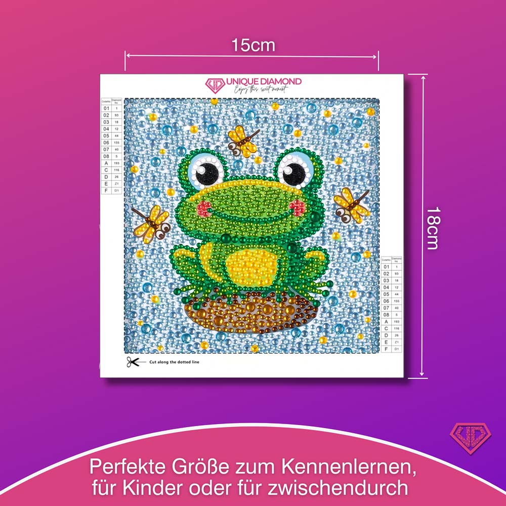 5D Diamond Painting Fridolin der Froschkönig mit Strasssteinchen, Unique-Diamond