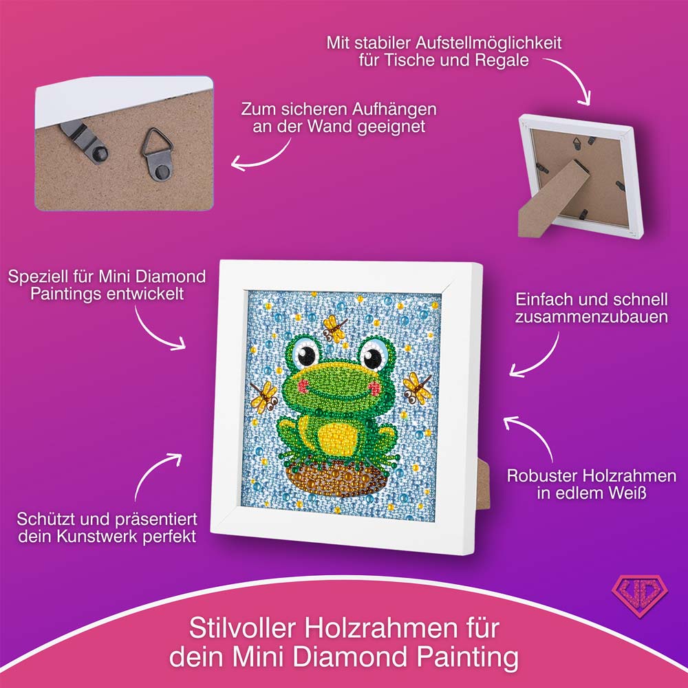 5D Diamond Painting Fridolin der Froschkönig mit Strasssteinchen, Unique-Diamond