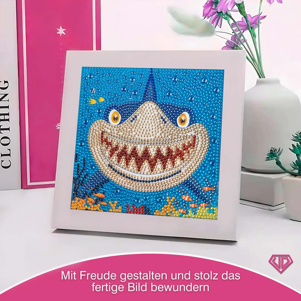 5D Diamond Painting Hai mit Strasssteinchen, Unique-Diamond