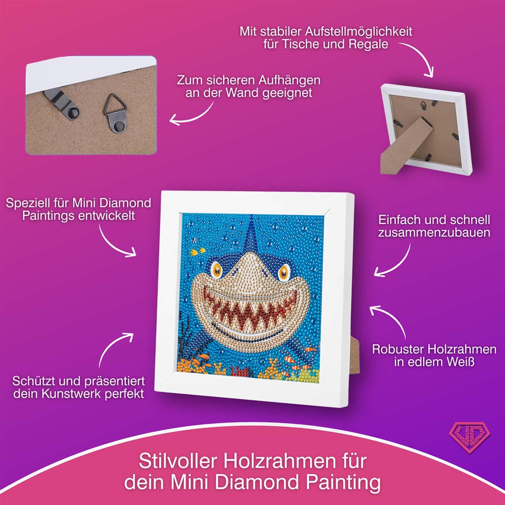 5D Diamond Painting Hai mit Strasssteinchen, Unique-Diamond