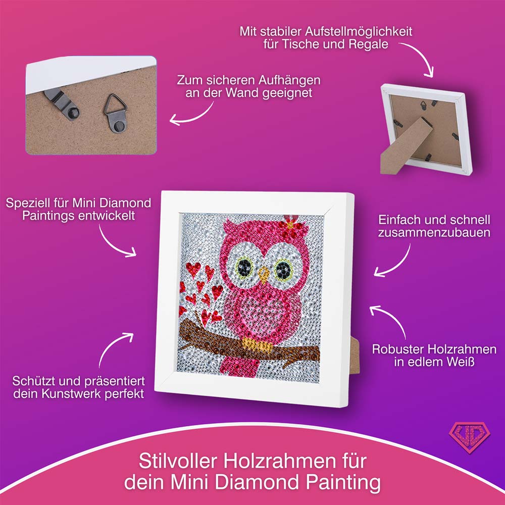 5D Diamond Painting Herzenseule Liora mit Strasssteinchen, Unique-Diamond