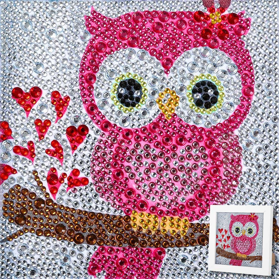 5D Diamond Painting Herzenseule Liora mit Strasssteinchen, Unique-Diamond