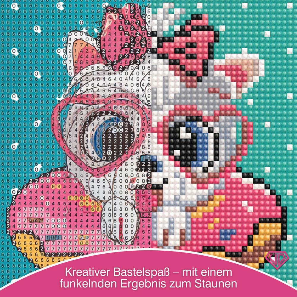 5D Diamond Painting Mini-Bild – Pudelmädchen Bella im Donut-Look, Unique-Diamond
