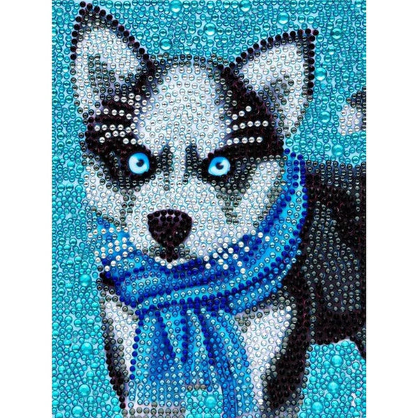 5D Diamond Painting Husky mit Strasssteinchen, Unique-Diamond