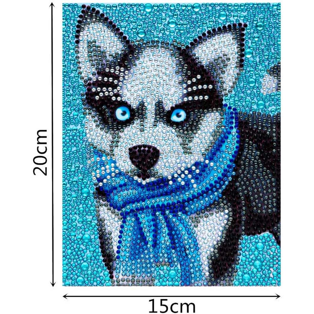 5D Diamond Painting Husky mit Strasssteinchen, Unique-Diamond