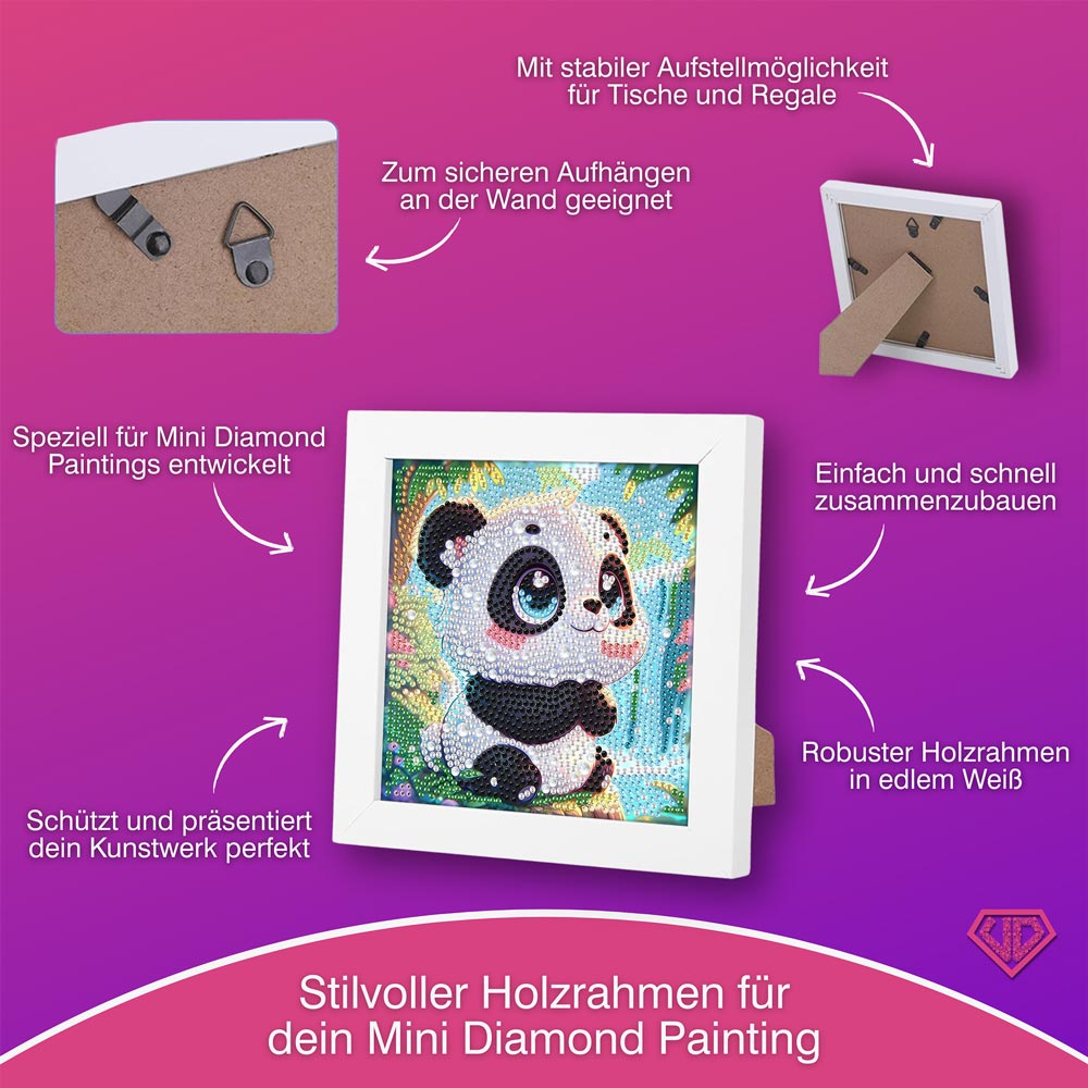 5D Diamond Painting Kleiner Panda im Dschungel mit Strasssteinchen, Unique-Diamond