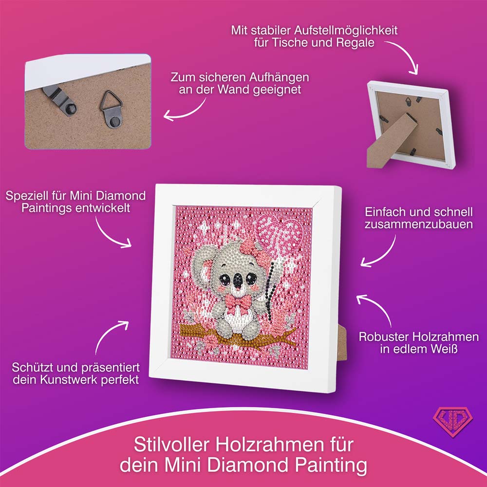 5D Diamond Painting Koala-Mädchen Lani mit Herzballon mit Strasssteinchen, Unique-Diamond