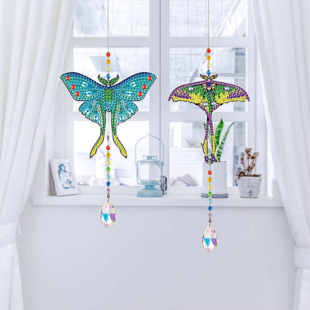 5D Diamond Painting Kristall Windspiel Schmetterlinge 2 Stück, Unique-Diamond