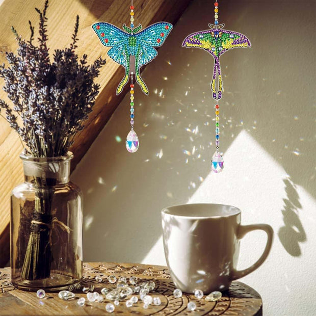 5D Diamond Painting Kristall Windspiel Schmetterlinge 2 Stück, Unique-Diamond