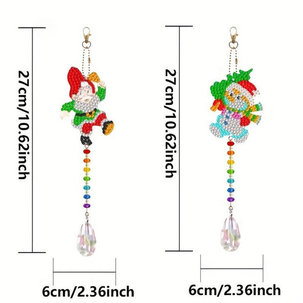 5D Diamond Painting Kristall Windspiel Weihnachten 4 Stück, Unique-Diamond
