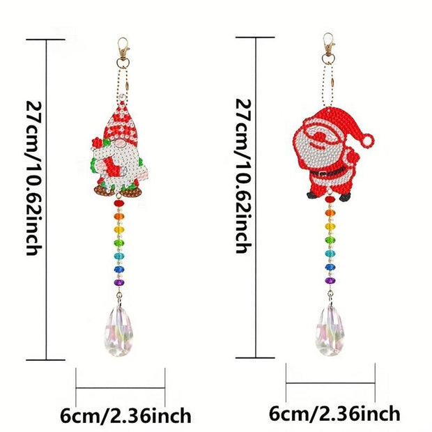 5D Diamond Painting Kristall Windspiel Weihnachten 4 Stück, Unique-Diamond