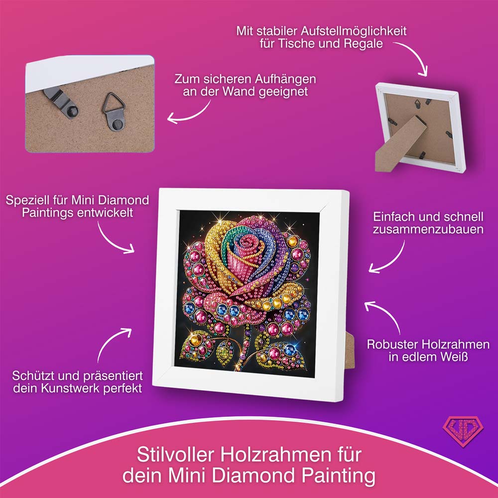 5D Diamond Painting Magische Regenbogenrose mit Strasssteinchen, Unique-Diamond
