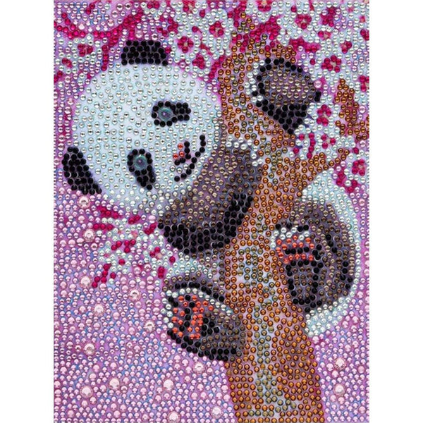 5D Diamond Painting Panda mit Strasssteinchen, Unique-Diamond