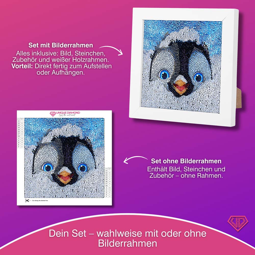 5D Diamond Painting Pico der Pinguin mit Strasssteinchen, Unique-Diamond
