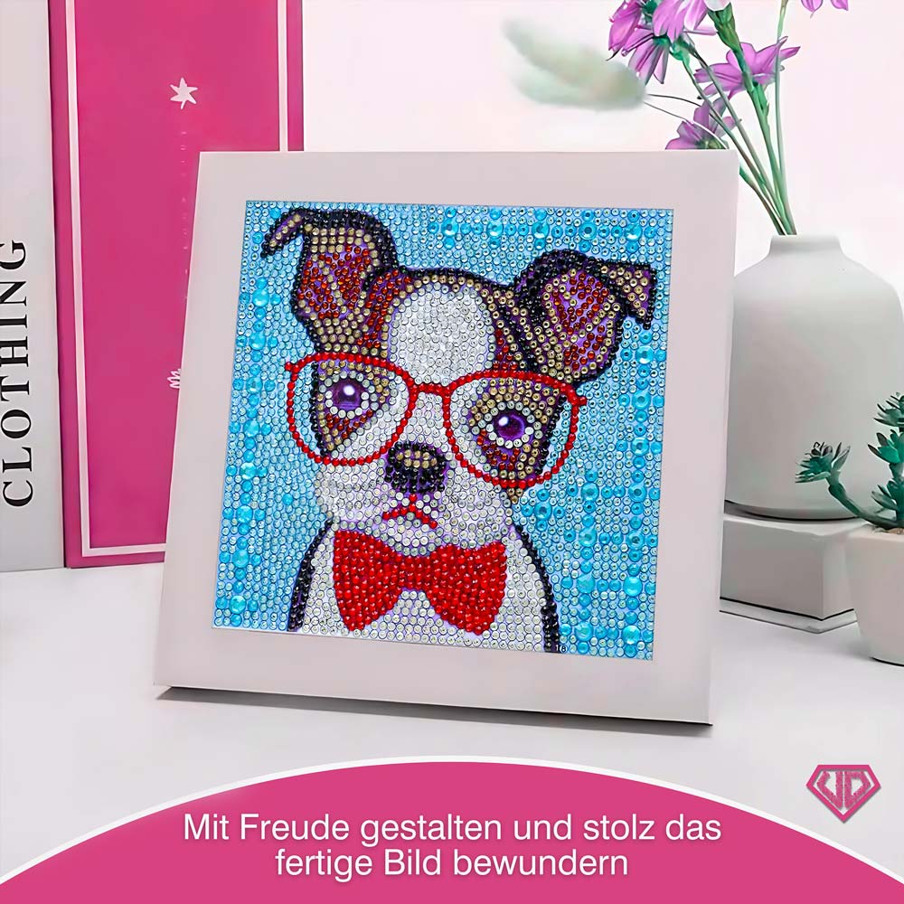 5D Diamond Painting Professor Wuff mit Strasssteine, Unique-Diamond