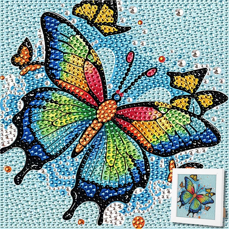 5D Diamond Painting Regenbogenschmetterling Aria mit Strasssteine, Unique-Diamond