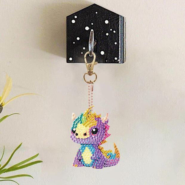 5D Diamond Painting Schlüsselanhänger Drachen 6 Stück, Unique-Diamond