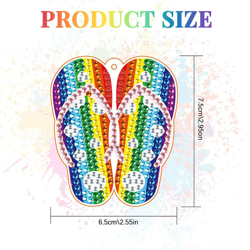 5D Diamond Painting Schlüsselanhänger Flip Flops 12 Stück, Unique-Diamond