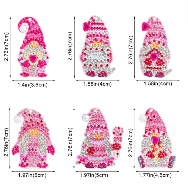 5D Diamond Painting Schlüsselanhänger Rosa Wichtel, Unique-Diamond