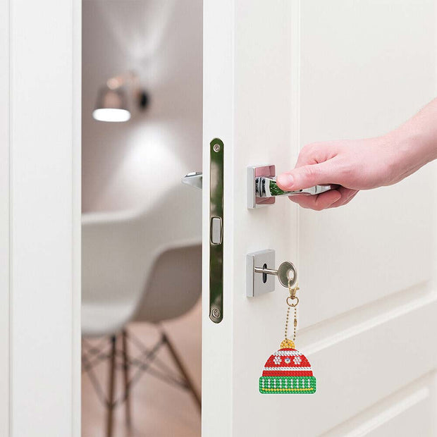 5D Diamond Painting Schlüsselanhänger Set 1 Weihnachten 8 Stück, Unique-Diamond