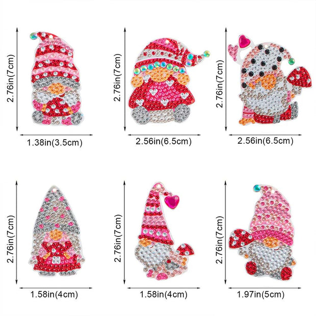 5D Diamond Painting Schlüsselanhänger Wichtel mit Pilzen, Unique-Diamond