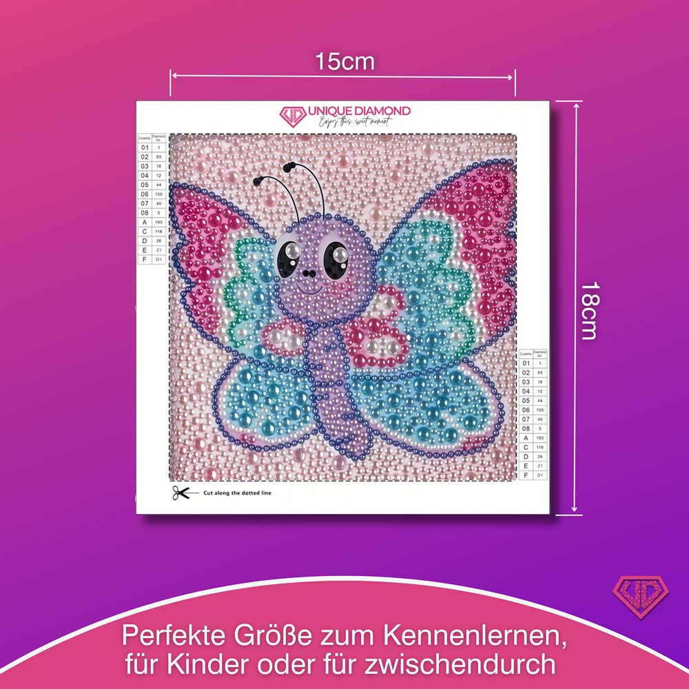5D Diamond Painting Schmetterling Lumi mit Strasssteinchen, Unique-Diamond