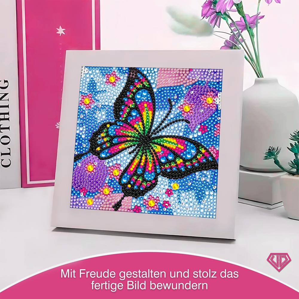 5D Diamond Painting Schmetterling mit Strasssteine, Unique-Diamond