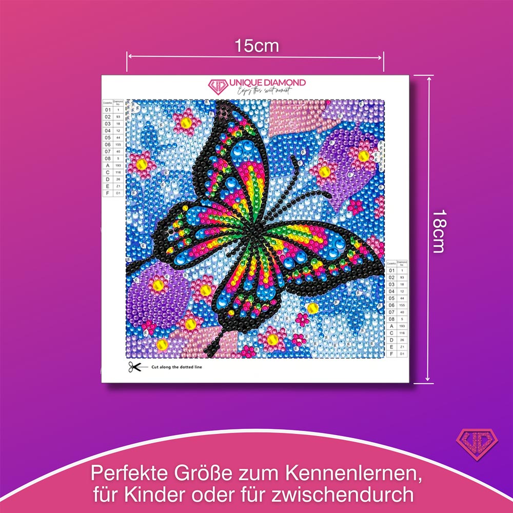 5D Diamond Painting Schmetterling mit Strasssteine, Unique-Diamond