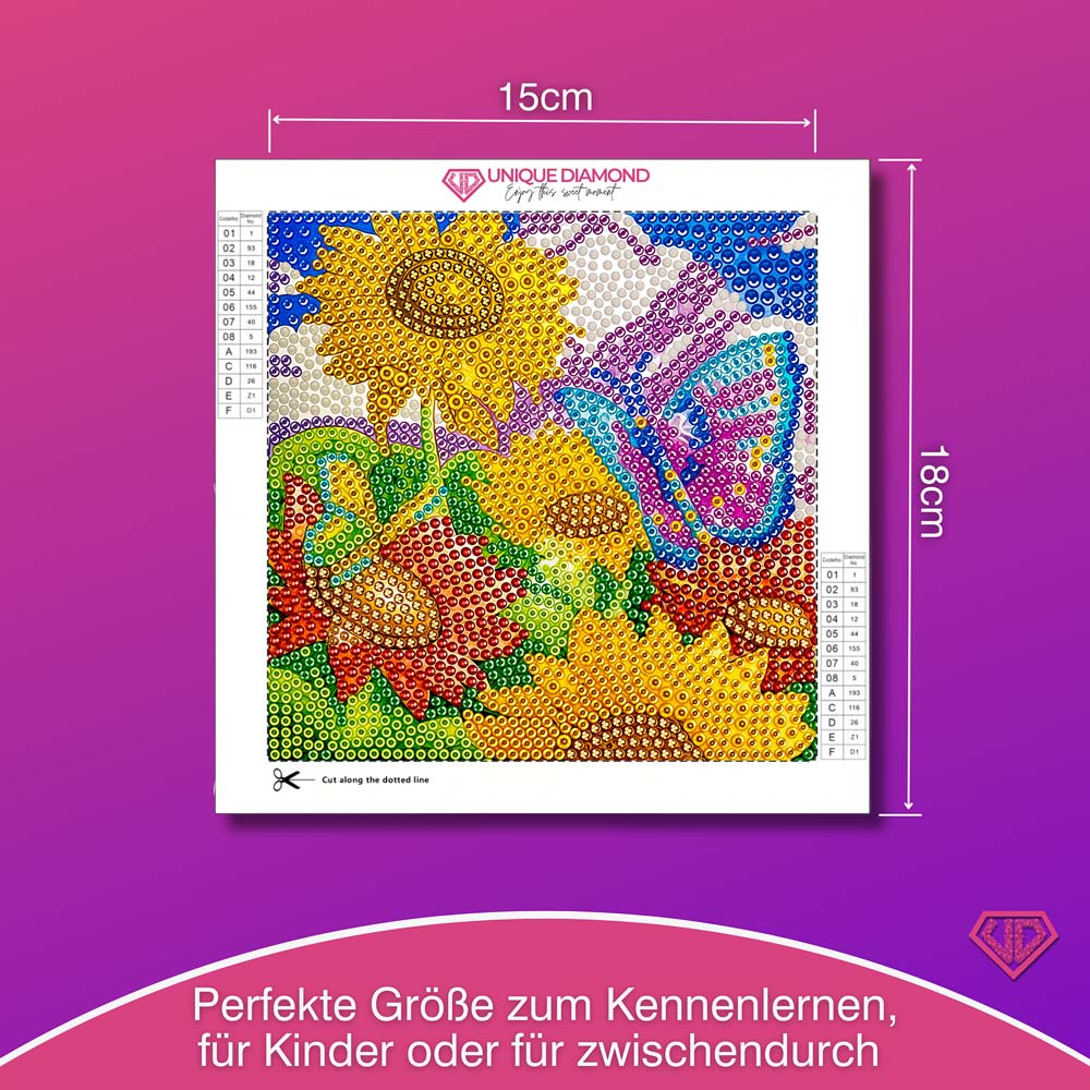 5D Diamond Painting Schmetterlingswiese Solea mit Strasssteine